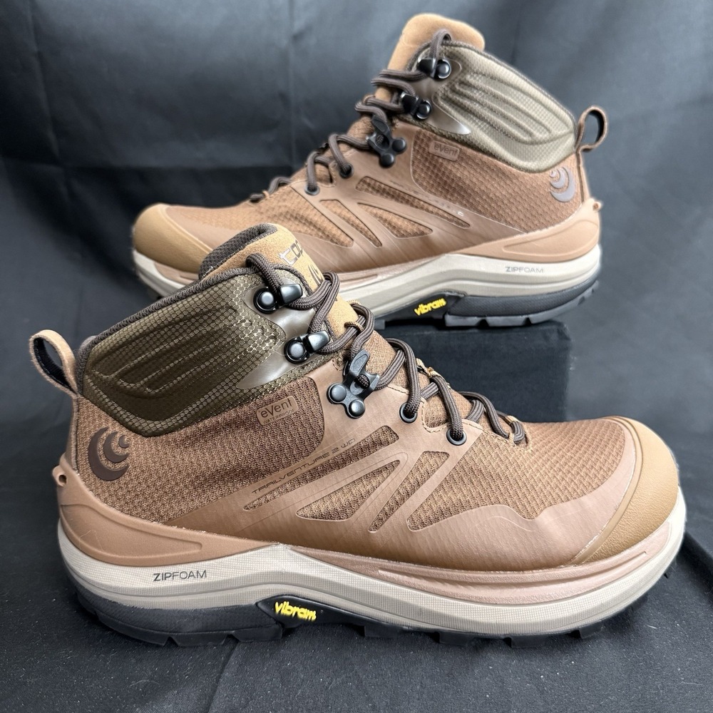 Topo Trailventure 2 Waterproof Hiking Boots Men's Size 9 Brown Vibram Sole